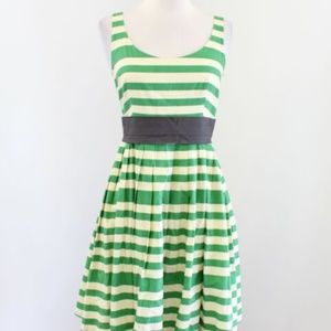 Green + Yellow Striped Anthropologie Dress Size 2